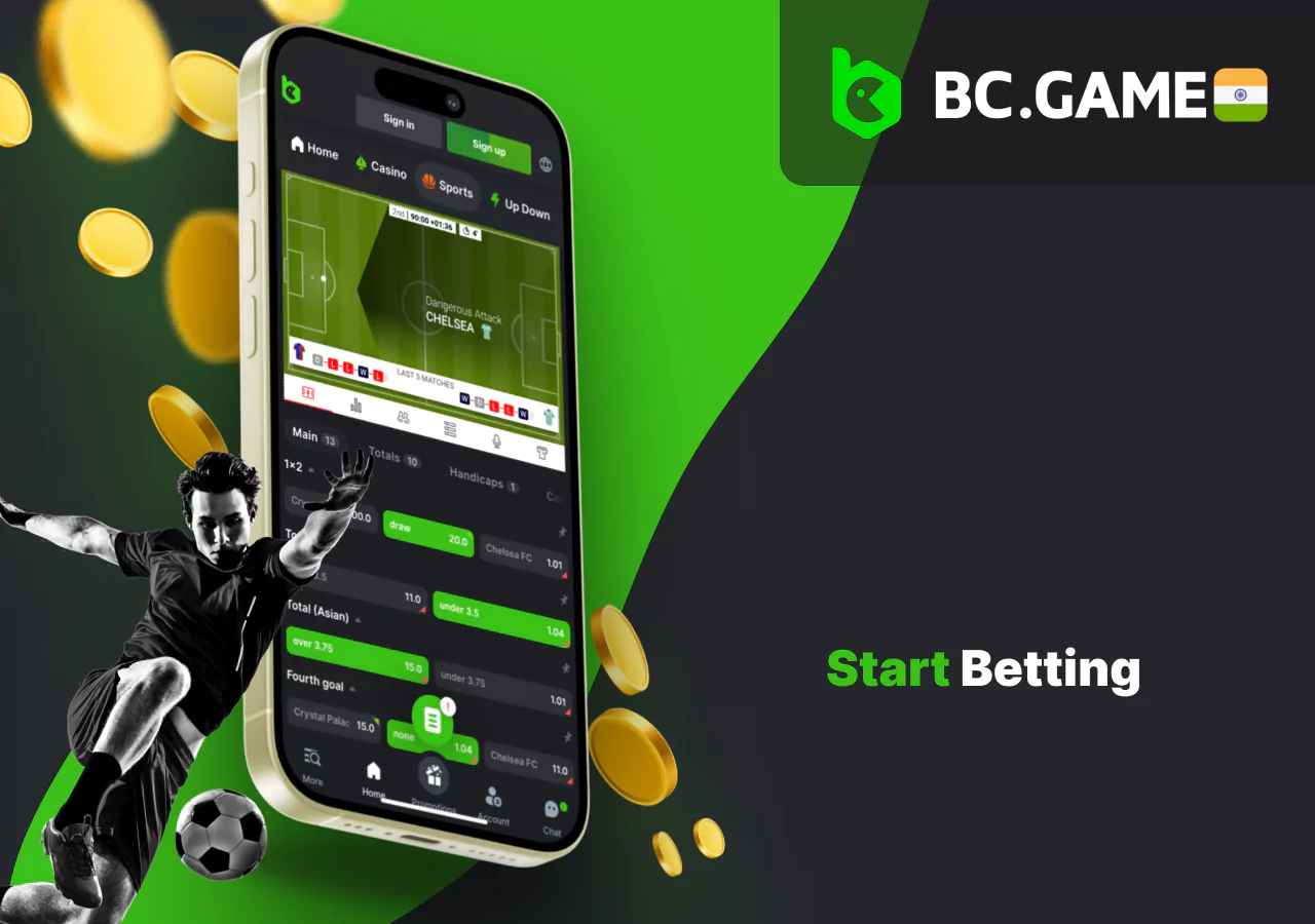 Betting on tournaments or leagues in BC Game India