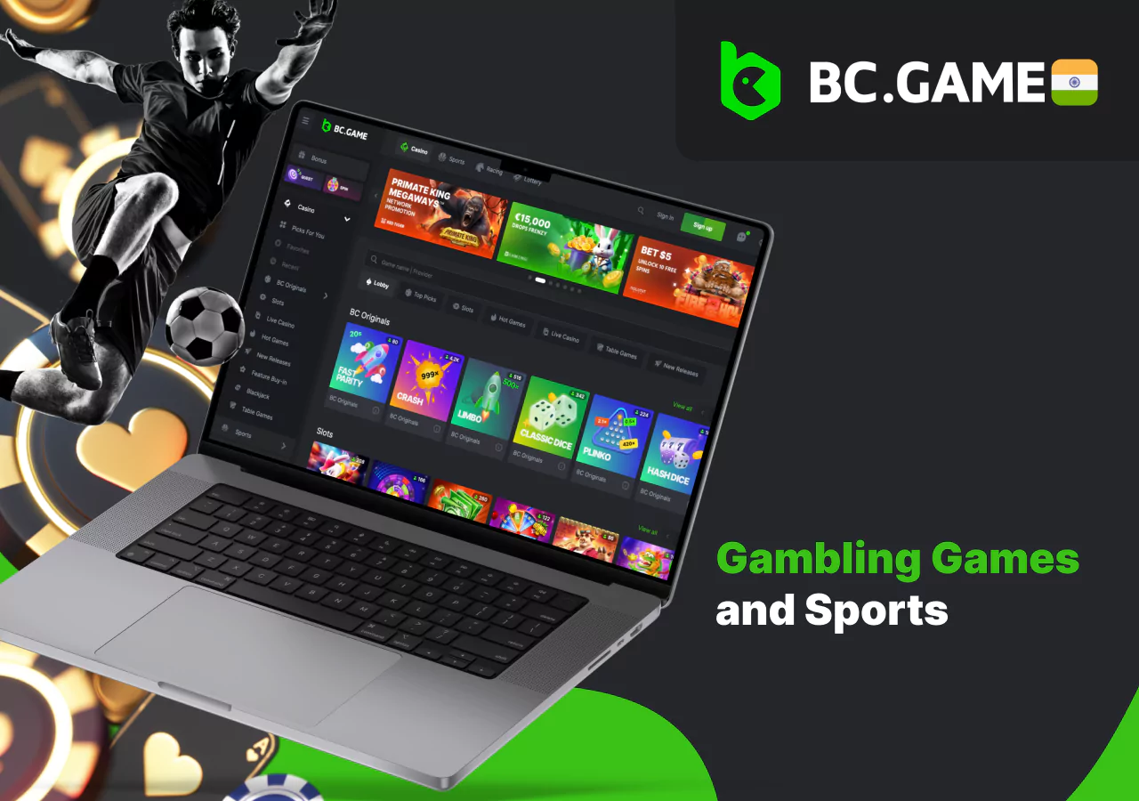 Variety of games and sporting events on the BC Game platform