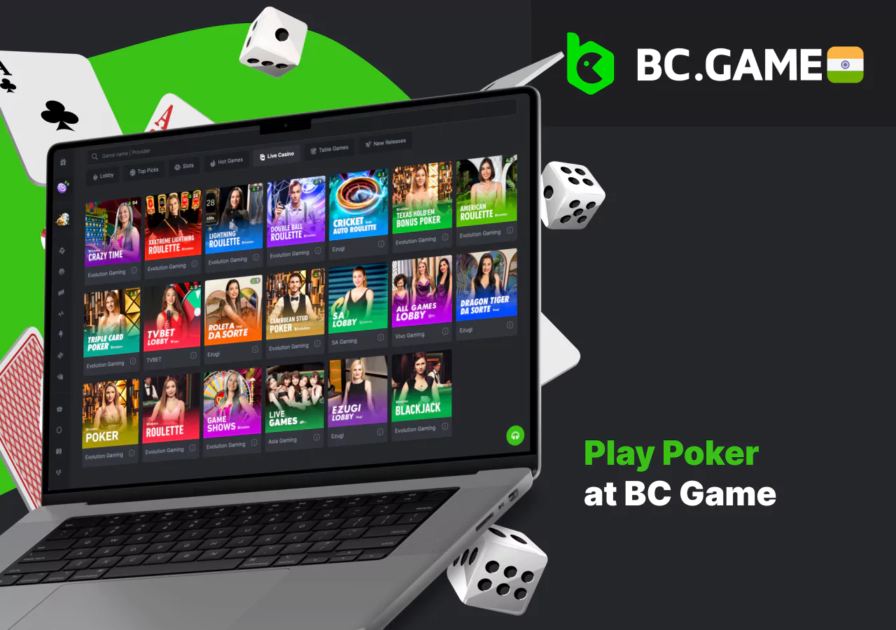 Popular poker games on the BC Game platform