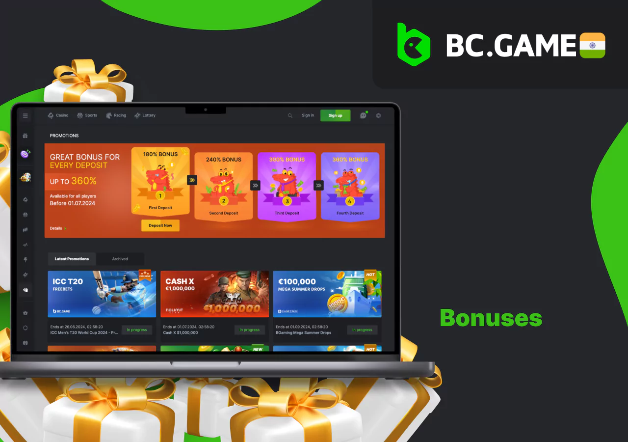 Bonus offers from BC Game online casino