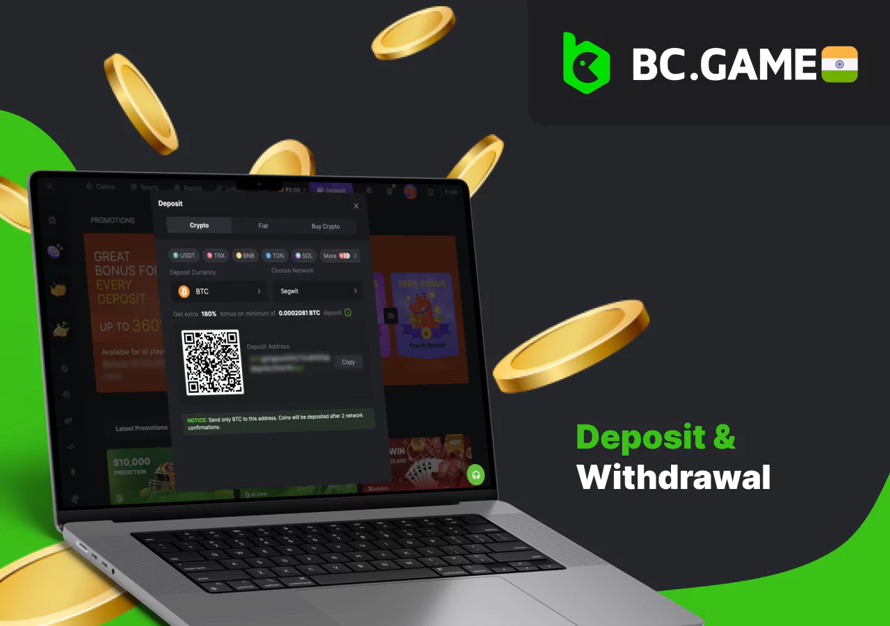 Available payment methods for playing BC Game