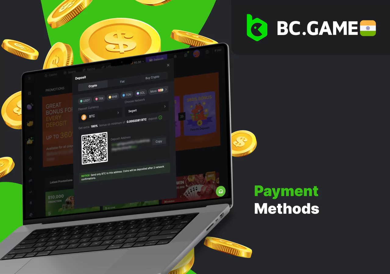 Available payment methods for Indian users